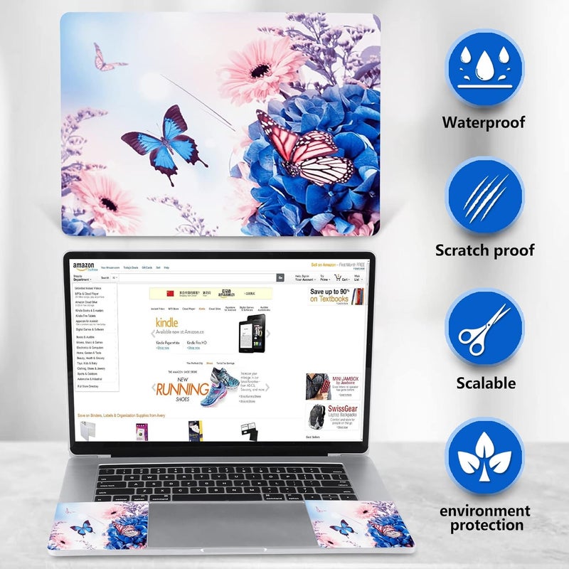 AIMSA Laptop Skin Sticker Decal, 12 13 13.3 14 15 15.4 15.6 inch Laptop Art Decal Protector Notebook Netbook PC 15.6" Universal Vinyl Cover, Butterfly Flower - Image 3